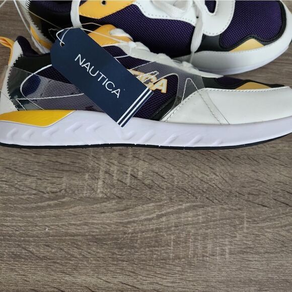 NAUTICA NEW MEN'S ATHLETIC SHOES SIZE 7 WHITE/YELLOW COLOR. - Picture 5 of 5